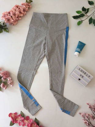 Imagen de PINK Active Cotton Legging Gris Franja Azul S